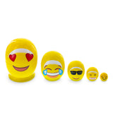 Wood Facial expression Wooden Nesting Dolls in Yellow color