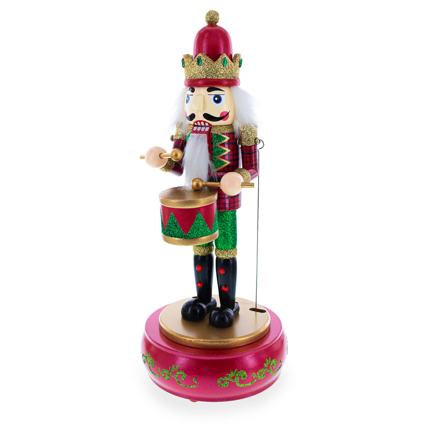 Resin Animated Nutcracker the Drummer Musical Figurine 13 Inches in Multi color