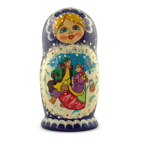 BestPysanky online gift shop sells stackable matryoshka stacking toy babushka Russian authentic for kids little Christmas nested matreshka wood hand painted collectible figurine figure statuette