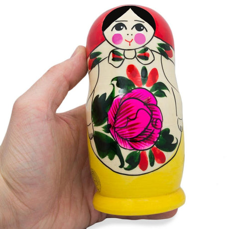 BestPysanky online gift shop sells traditional stackable matryoshka stacking toy babushka Russian authentic for kids little Christmas nested matreshka wood hand painted collectible figurine figure statuette floral flowers semenov