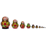 Wood Set of 10 Valeria Nesting Dolls 5.5 Inches in Multi color