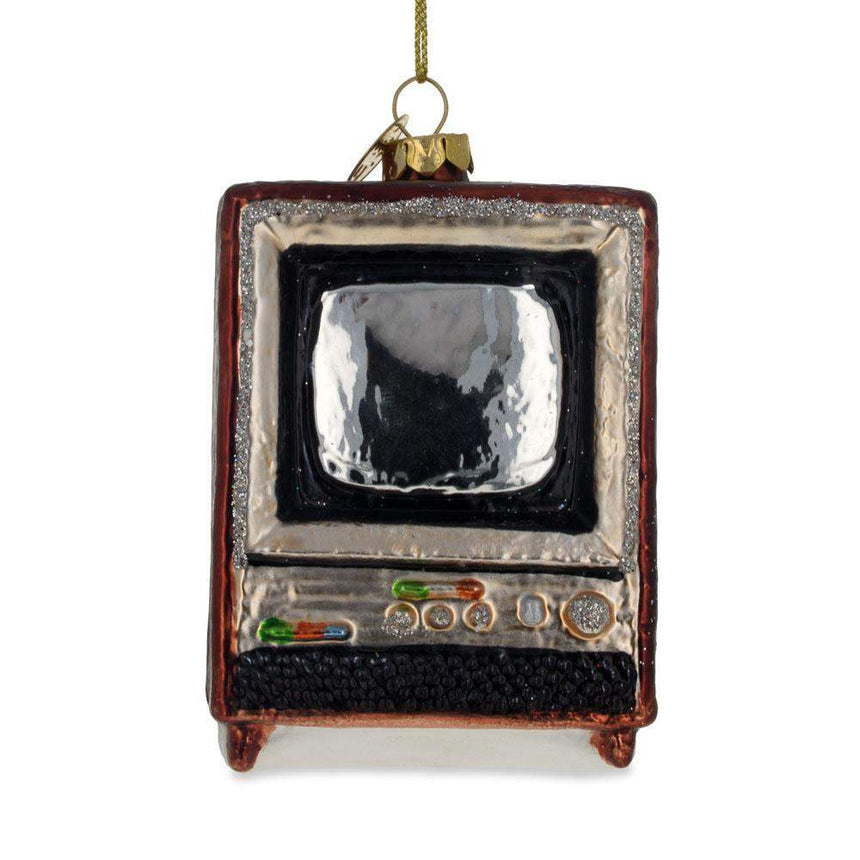 Glass Nostalgic Retro Classic TV Blown Glass Christmas Ornament in Multi color