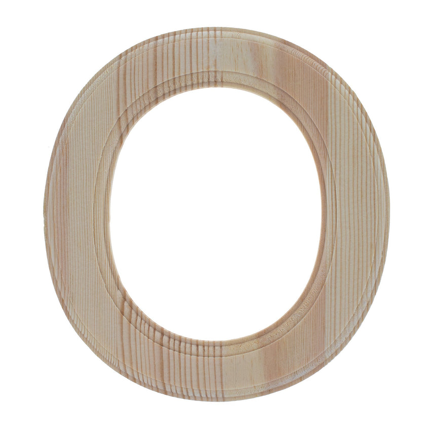 Wood Unfinished Wooden Arial Font Letter O (6.25 Inches) in Beige color