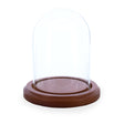 Wood Walnut Wood Base Glass Dome 4 Inches x 3 Inches in Clear color