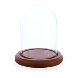 Wood Walnut Wood Base Glass Dome 4 Inches x 3 Inches in Clear color