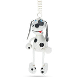 Wood Dalmatian Dog Wooden Doll on a Spring 5.7 Inches in Multi color