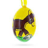 Wood Donkey Wooden Christmas Ornament 3 Inches in Yellow color Oval