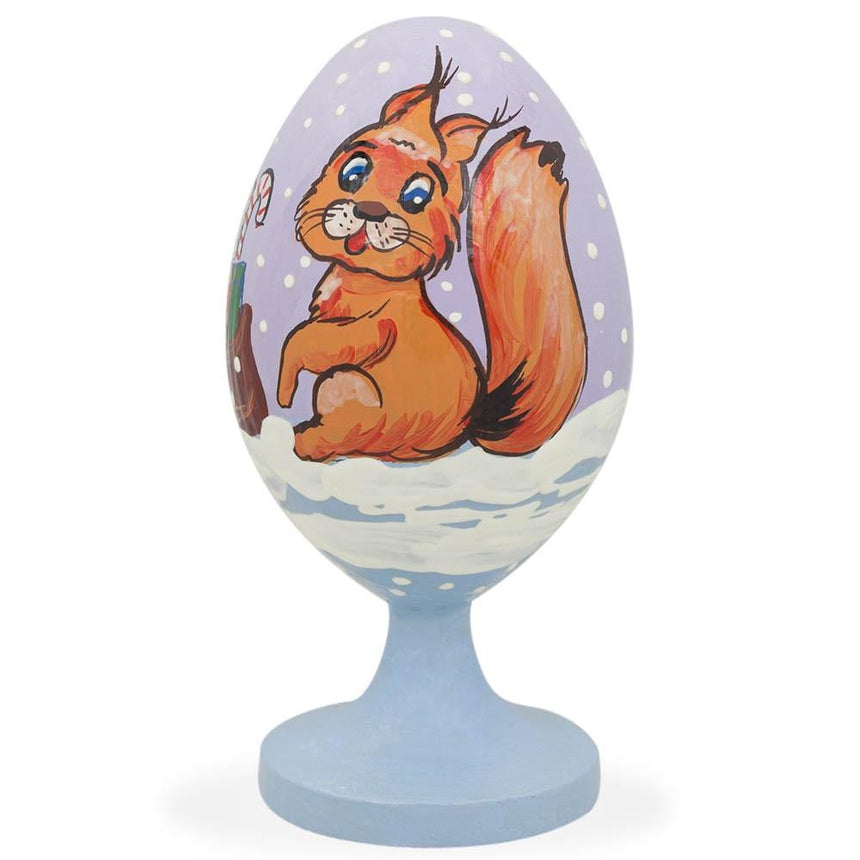 Shop Squirrel Delivering Gifts Unfinished Wooden Figurine. Buy Easter Eggs Wooden Unfinished White Oval Wood for Sale by Online Gift Shop BestPysanky Wooden carved figurine hand painted Ukrainian Easter egg pysanky