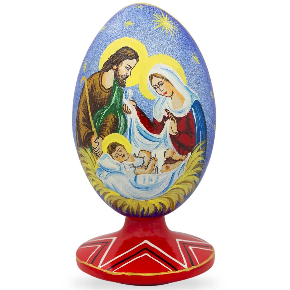 Jesus Christ Carrying Cross Wooden Easter Egg Figurine 4.75 outlets Inches