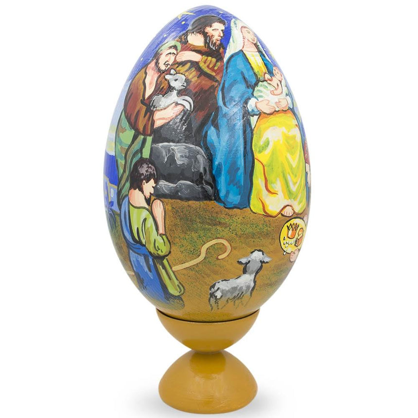 BestPysanky online gift shop sells Wooden carved figurine hand painted Ukrainian Easter egg pysanky