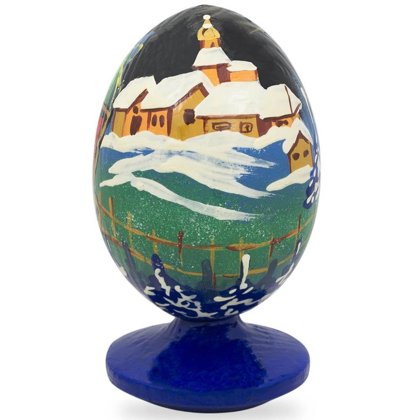 BestPysanky online gift shop sells Wooden carved figurine hand painted Ukrainian Easter egg pysanky