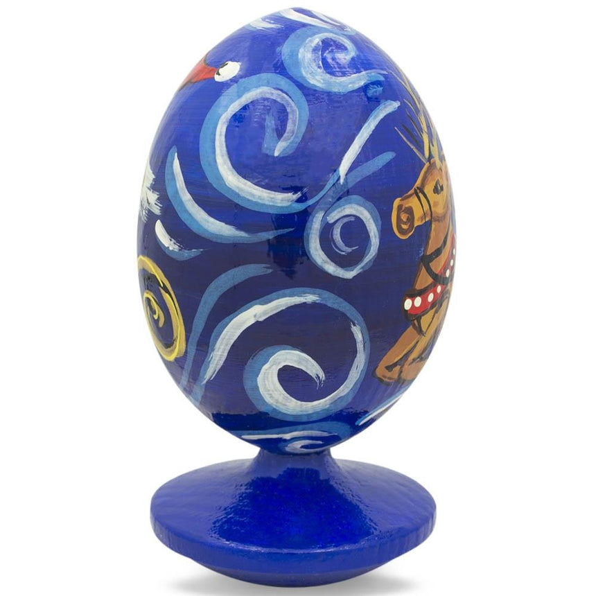 BestPysanky online gift shop sells Wooden carved figurine hand painted Ukrainian Easter egg pysanky