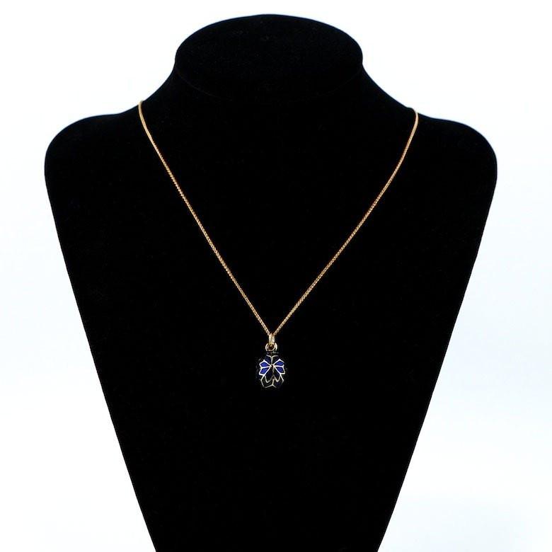 20-Inch Royal Blue Snowflake Egg: Enamel Pendant Necklace ,dimensions in inches: 20 x 0.9 x 0.6