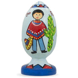 Wood Mexico Cinco de Mayo Celebration Mexican Wooden Figurine in Multi color Oval