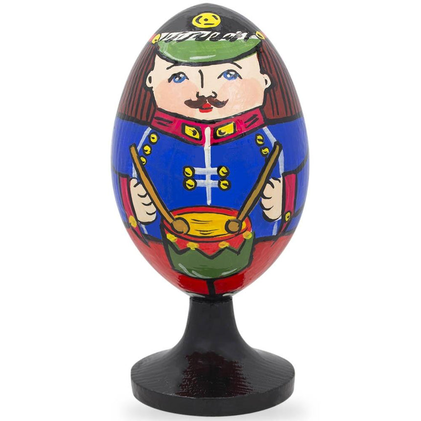 Wood Soldier with Drum Wooden Figurine in Multi color Oval