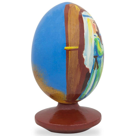 BestPysanky online gift shop sells Wooden carved figurine hand painted Ukrainian Easter egg pysanky