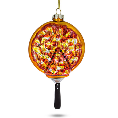 Glass Pizza Blown Glass Christmas Ornament in Multi color