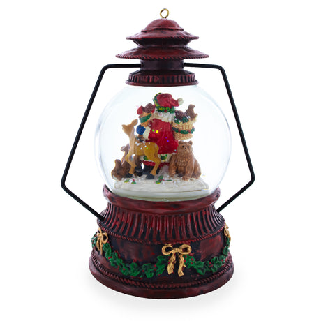 Santa's Wildlife Symphony Illuminated Musical Snow Globe ,dimensions in inches: 7.5 x 4 x 4