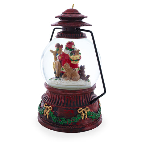 Santa's Wildlife Symphony Illuminated Musical Snow Globe ,dimensions in inches: 7.5 x 4 x 4