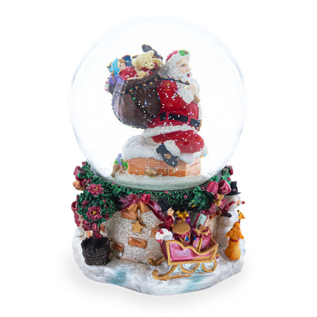 Santa's Chimney Adventure Musical Water Snow Globe ,dimensions in inches: 6.25 x 5 x 4.6