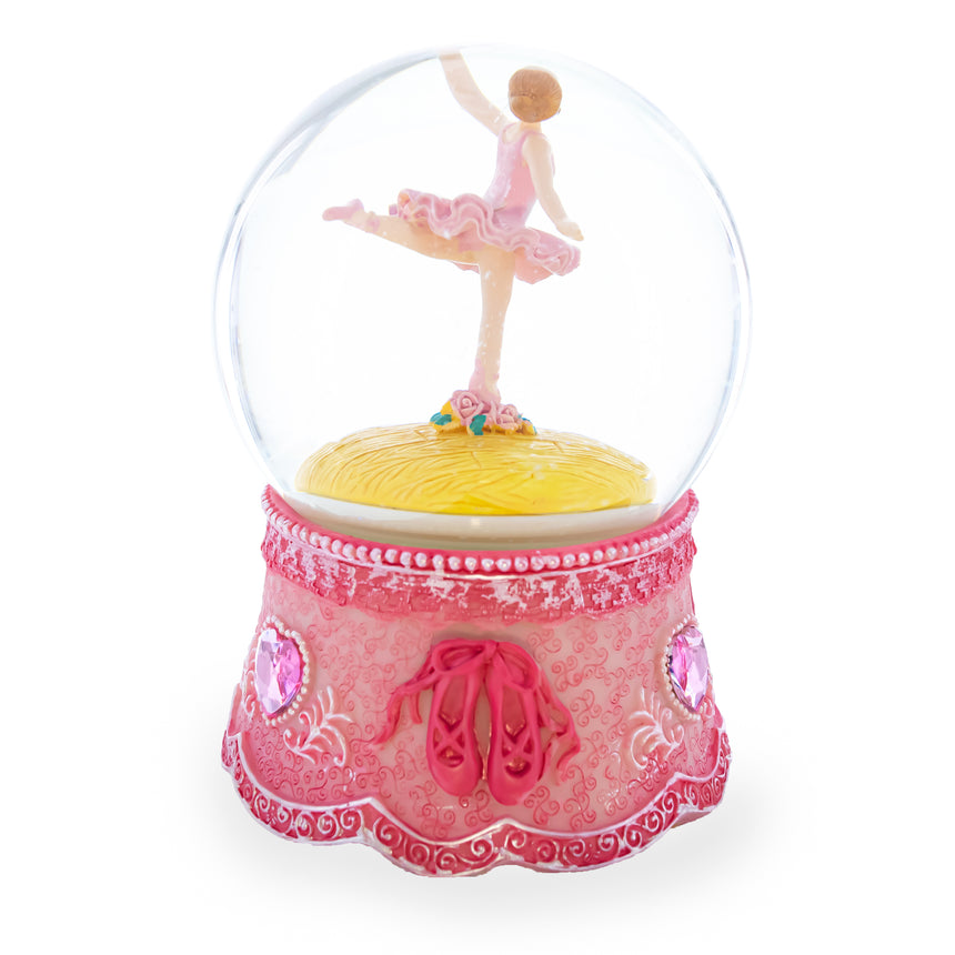 Ballerina in Spin Musical Water Snow Globe ,dimensions in inches: 5.75 x 4 x 4