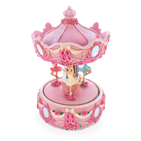 Pink Ballerina Carousel Rotating Musical Figurine ,dimensions in inches: 6.5 x 4.25 x 4.25