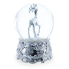 Silver Reindeer Serenade: Musical Christmas Water Snow Globe in Shiny Elegance ,dimensions in inches: 5.83 x 3.6 x 3.8