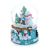 Bear and Penguins Fishing Musical Christmas Water Snow Globe ,dimensions in inches: 5.74 x 3.9 x 3.9