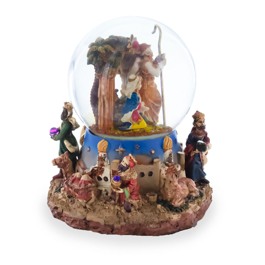 Regal Gift Bearers Nativity Scene Musical Water Snow Globe ,dimensions in inches: 5 x 4.25 x 4.25