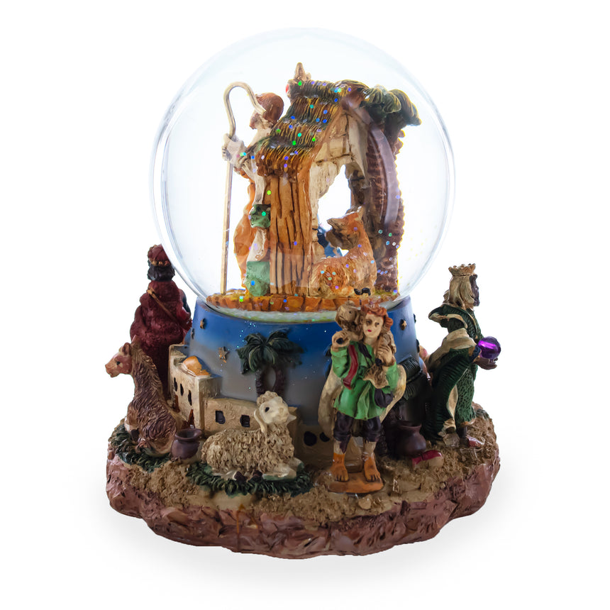 Regal Gift Bearers Nativity Scene Musical Water Snow Globe ,dimensions in inches: 5 x 4.25 x 4.25