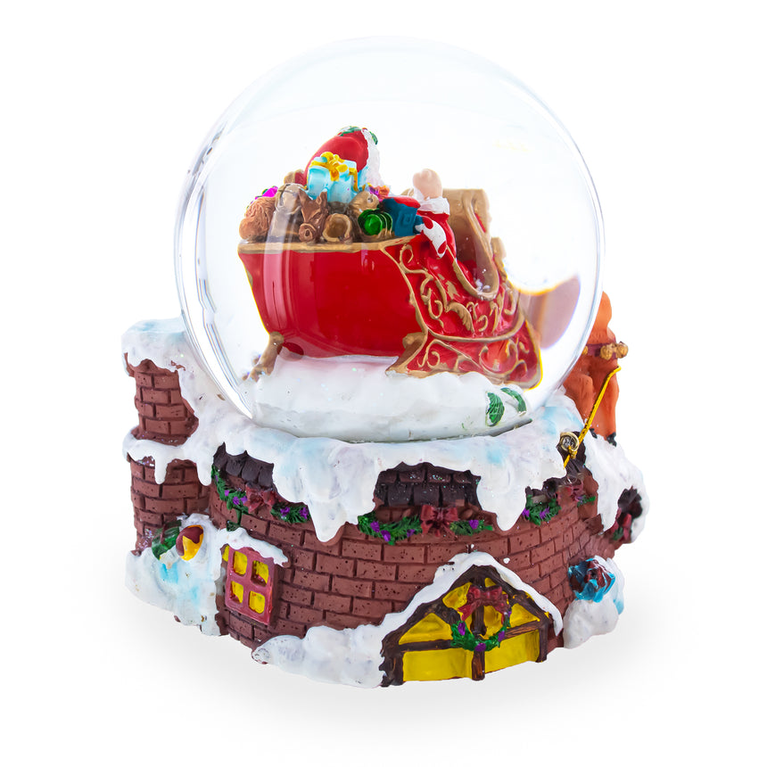 Santa Delivering Gifts Musical Christmas Water Snow Globe ,dimensions in inches: 6 x 4 x 4