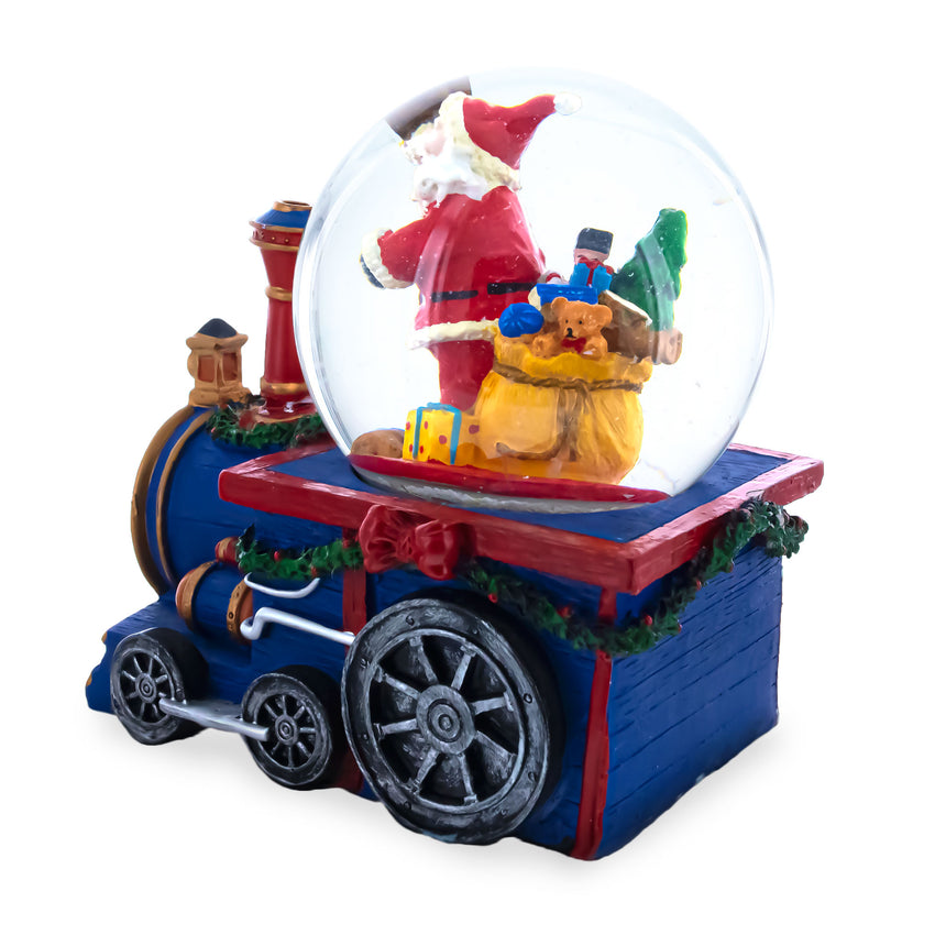 Santa's Train of Gifts Musical Water Snow Globe ,dimensions in inches: 6 x 5.75 x 3.75