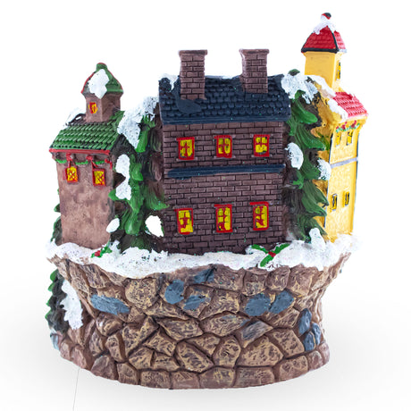 Winter Village Skating Animated Musical Christmas Figurine ,dimensions in inches: 6.7 x 6 x 6