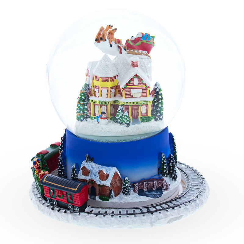 Buy Santa's Magical Flight: Animated Musical Christmas Water Snow Globe ...