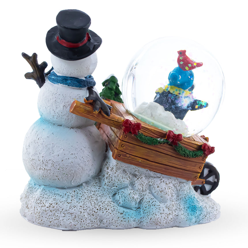 Snowman, Penguin and Cardinal Mini Water Snow Globe ,dimensions in inches: 3.6 x 3.6 x 1.7