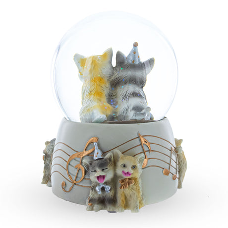 Cats Party Musical Water Snow Globe ,dimensions in inches: 6 x 4.7 x 4