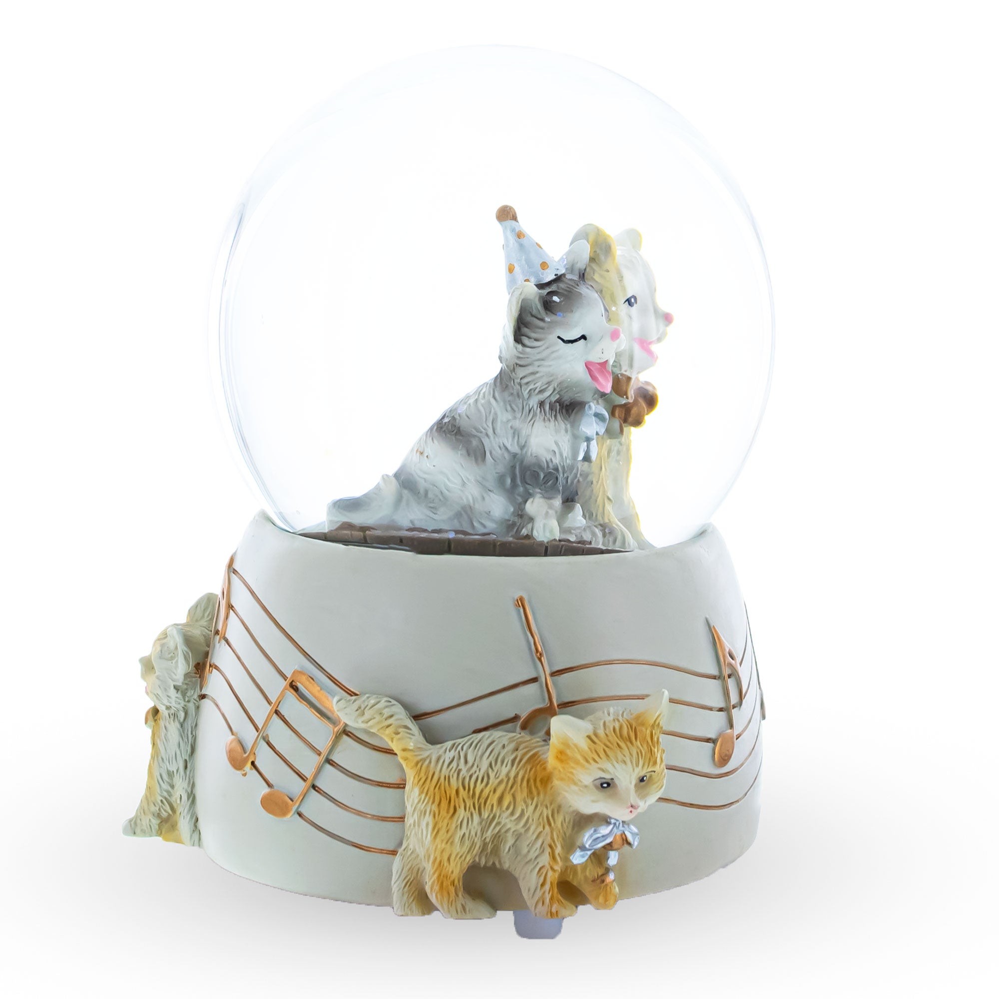 Buy Feline Festivity: Musical Water Snow Globe with Cats Enjoying