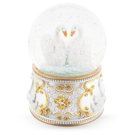 Enchanted Swans Spinning Musical Water Snow Globe ,dimensions in inches: 6 x 4.1 x 4