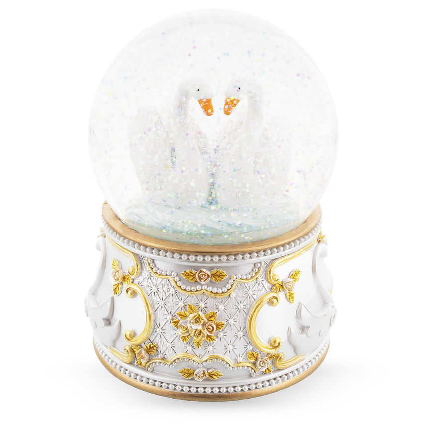 Enchanted Swans Spinning Musical Water Snow Globe ,dimensions in inches: 6 x 4.1 x 4