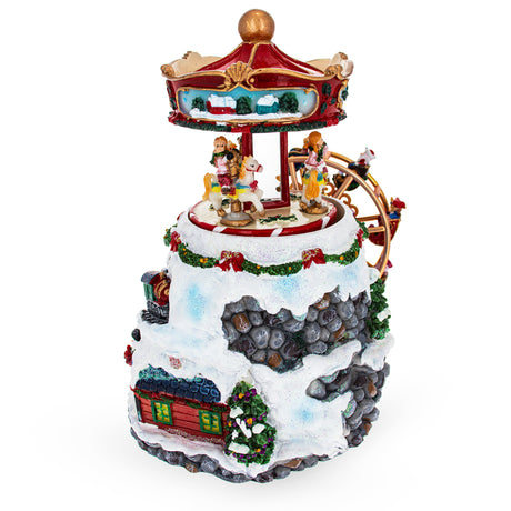 Whirling Ferris Wheel Village: Musical Christmas Figurine with Rotating Motion ,dimensions in inches: 7.24 x 5.87 x 5.6