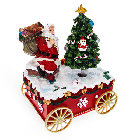 Santa's Mobile Tree Melody: Spinning Christmas Tree Musical Box on Wheels ,dimensions in inches: 5 x 3.65 x 3.3