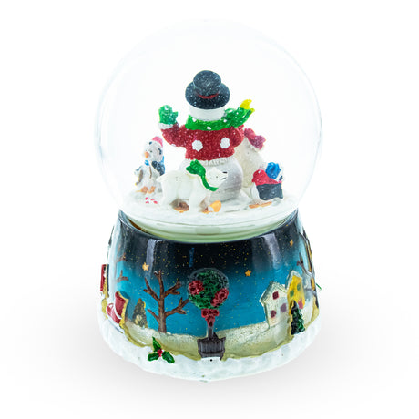 Snowman, Polar Bears, and Penguins Musical Spinning Snow Globe ,dimensions in inches: 5.5 x 4 x 4