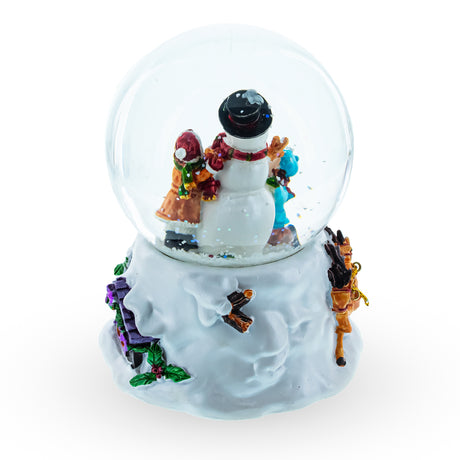 Snowman Embrace Musical Water Snow Globe ,dimensions in inches: 4.8 x 3.5 x 3.5