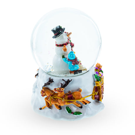 Snowman Embrace Musical Water Snow Globe ,dimensions in inches: 4.8 x 3.5 x 3.5