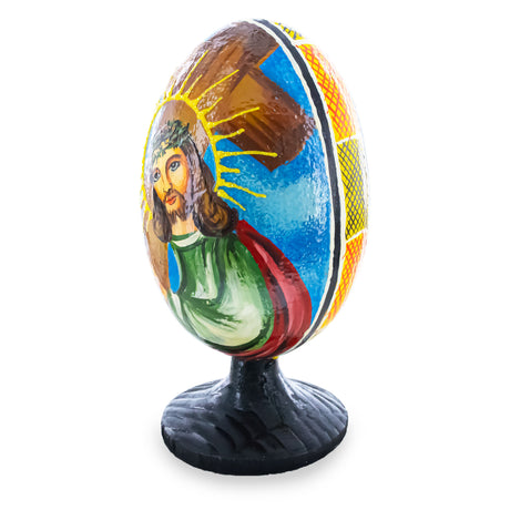 BestPysanky online gift shop sells Wooden carved figurine hand painted Ukrainian Easter egg pysanky