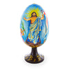 Wood Jesus has Risen Wooden Easter Egg Figurine 4.75 Inches in Multi color Oval