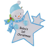 Baby's Boy First Christmas Hand Painted Resin Christmas Ornament