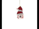 Pig Donning a Santa Hat Blown Glass Christmas Ornament