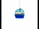 Mountain Bliss Ski Gondola Blown Glass Christmas Ornament