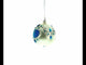 Turquoise Blown Glass Ball Christmas Ornament 3.25 Inches